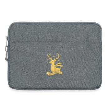 Golden Reindeer – Joyful Winter Design - Laptop bag 15" - heather grey - Front