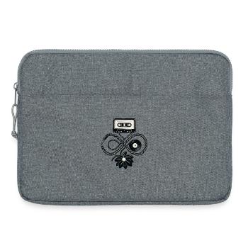 Musique Rétro Cassette Vinyle Infinity Flower - Sacoche pour ordinateur portable 15 pouces - gris chiné - Devant