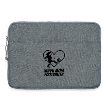 Super Mom Soccer Player – Heart Design - Laptop bag 15" - heather grey - Front