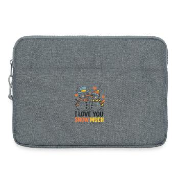 Amour romantique de bonhomme de neige – Motif hivernal - Sacoche pour ordinateur portable 15 pouces - gris chiné - Devant