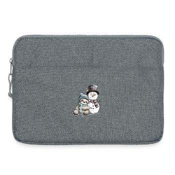 Sloth & Snowman I Winter Friends Christmas - Laptop bag 15" - heather grey - Front
