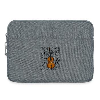 Kontrabassmusikalische Noten Bassist Streichmusiker - Laptoptasche 15" - Grau meliert - Vorne