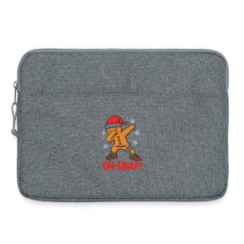 Dabbing Lebkuchenmann Oh Snap! Xmas Design - Laptoptasche 15" - Grau meliert - Vorne