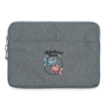 Ofishiellement Married Humor Peach Wedding Couple - Laptop bag 15" - heather grey - Front