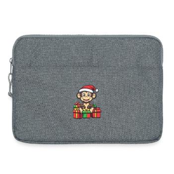 Cadeaux de Noël des singes - Sacoche pour ordinateur portable 15 pouces - gris chiné - Devant
