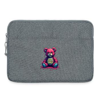 Aime-toi d’abord Teddy Bear Graffiti - Sacoche pour ordinateur portable 15 pouces - gris chiné - Devant