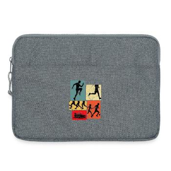 Mosaïque des silhouettes de la joie courante - Sacoche pour ordinateur portable 15 pouces - gris chiné - Devant