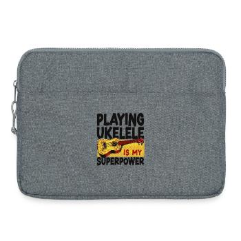 Jeu du ukulélé hawaïen - Sacoche pour ordinateur portable 15 pouces - gris chiné - Devant
