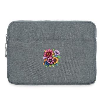 Explosion de couleurs du tourbillon de fleurs - Sacoche pour ordinateur portable 15 pouces - gris chiné - Devant