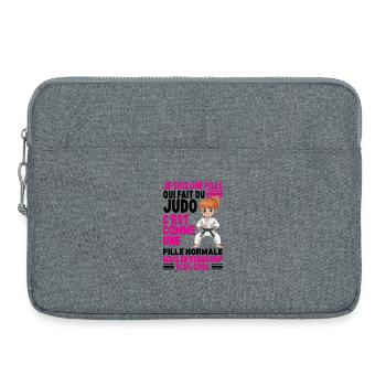 Je suis Une Fille Qui Fait du Judo - Sacoche pour ordinateur portable 15 pouces - gris chiné - Devant