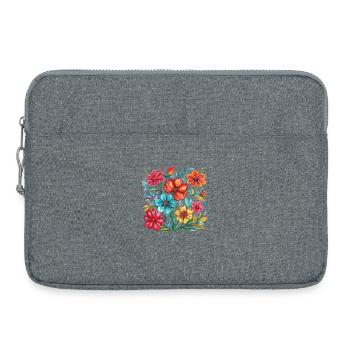 Lebendige Blumenpracht - Laptoptasche 15" - Grau meliert - Vorne