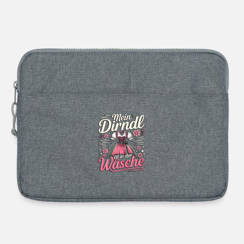 Mein Dirndl ist in der Wäsche - Laptoptasche 15" - Grau meliert
