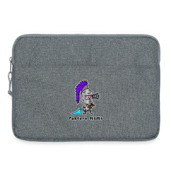 Tapfere Mimi – Cartoon Ritter mit Teddy - Laptoptasche 15" - Grau meliert - Vorne
