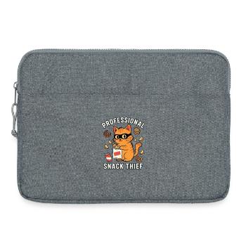 Voleur de snacks professionnel, chat drôle coquin - Sacoche pour ordinateur portable 15 pouces - gris chiné - Devant