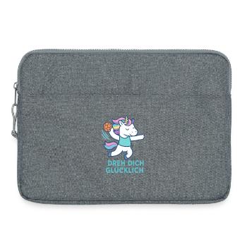Einhorn Handball Dreh dich glücklich, Trickwurf - Laptoptasche 15" - Grau meliert - Vorne