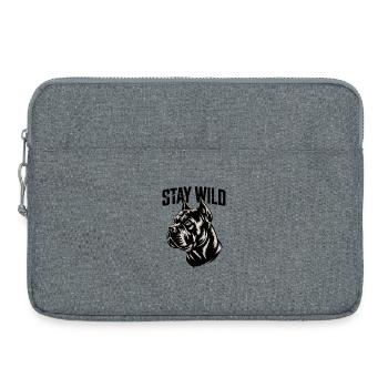 Bleib Wild Hunde Motiv Stärke - Laptoptasche 15" - Grau meliert - Vorne