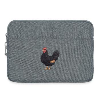 Illustration du Coq Noir - Sacoche pour ordinateur portable 15 pouces - gris chiné - Devant