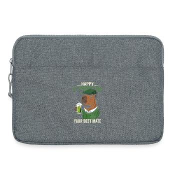 St. Patrick's Day Bär mit Bier - Laptoptasche 15" - Grau meliert - Vorne