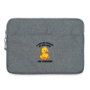 Wenn du mich suchst, bin ich bei den Enten - Laptoptasche 15" - Grau meliert - Vorne