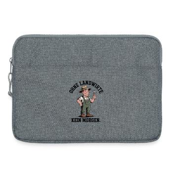 Bauer Cartoon mit Hacke - Laptoptasche 15" - Grau meliert - Vorne