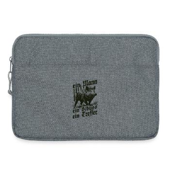 One man, one shot, one hit, wild boar hunting - Laptop bag 15" - heather grey - Front