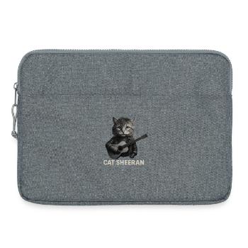 Un musicien chat à la guitare - Sacoche pour ordinateur portable 15 pouces - gris chiné - Devant