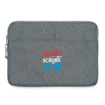 Aiguilles, blouse et gants en caoutchouc - Sacoche pour ordinateur portable 15 pouces - gris chiné - Devant