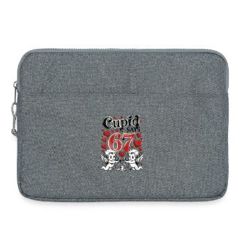 Cupid Says 67 Hearts Love Design - Laptop bag 15" - heather grey - Front
