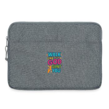 Marchez comme Dieu vous a envoyé, citation chrétienne - Sacoche pour ordinateur portable 15 pouces - gris chiné - Devant