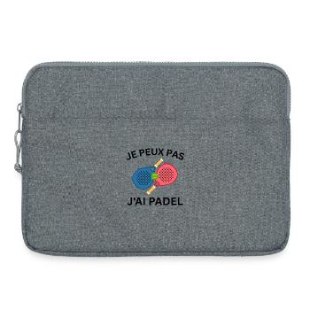 Je peux pas j'ai padel - Sacoche pour ordinateur portable 15 pouces - gris chiné - Devant