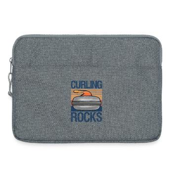 Curling Rocks : cadeau drôle de sports d’hiver - Sacoche pour ordinateur portable 15 pouces - gris chiné - Devant