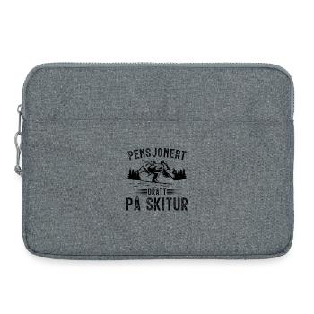 Retraité emmené en vacances au ski - Sacoche pour ordinateur portable 15 pouces - gris chiné - Devant