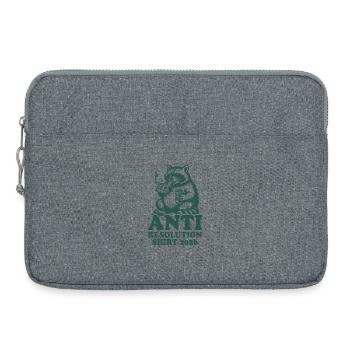 Waschbär | Anti gute Vorsätze 2026 - Laptoptasche 15" - Grau meliert - Vorne