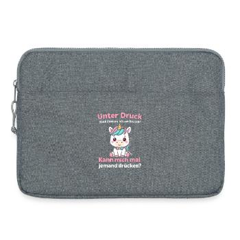 Chemise licorne sous pression, drôle de phrase - Sacoche pour ordinateur portable 15 pouces - gris chiné - Devant