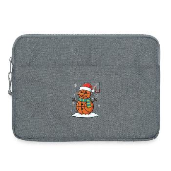 Graphique de Noël de bonhomme de neige de basketball pour les fans de baseball - Sacoche pour ordinateur portable 15 pouces - gris chiné - Devant