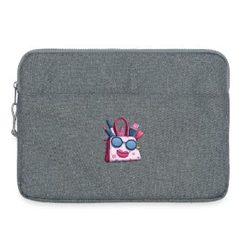 Kosmetikbag mit Sonnenbrille Charme - Laptoptasche 15" - Grau meliert - Vorne