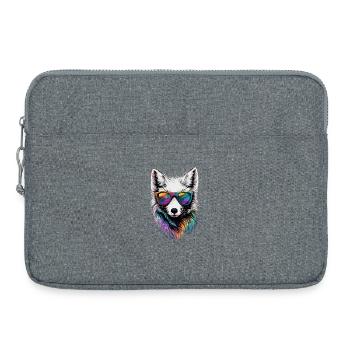 Polarfuchs Schneefuchs Eisfuchs Süßer Weißer Fuchs - Laptoptasche 15" - Grau meliert - Vorne