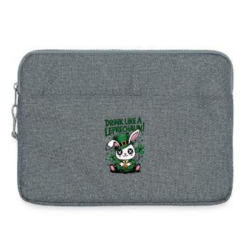 Trinkender Hase Leprechaun St. Patrick's Day - Laptoptasche 15" - Grau meliert - Vorne