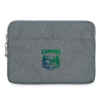 Logo de camping Tente extérieure - Sacoche pour ordinateur portable 15 pouces - gris chiné - Devant