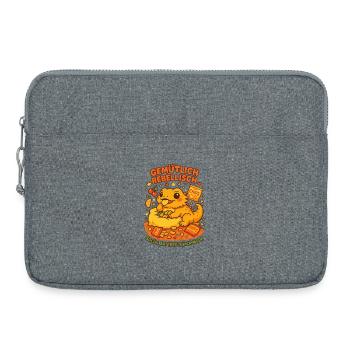 Gemütlich rebellisch Snack, social battery chill - Laptoptasche 15" - Grau meliert - Vorne