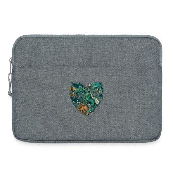 Chemise en forme de cœur d’animaux marins, motif d’amoureux - Sacoche pour ordinateur portable 15 pouces - gris chiné - Devant