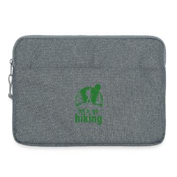 Let's go hiking Bergsteiger Wanderer Silhouette - Laptoptasche 15" - Grau meliert - Vorne