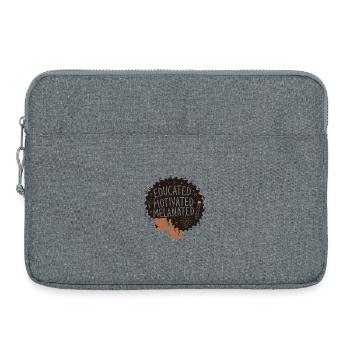 Femme afro éduquée et motivée - Sacoche pour ordinateur portable 15 pouces - gris chiné - Devant