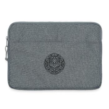 Mandala de la chouette avec une ornementation fine - Sacoche pour ordinateur portable 15 pouces - gris chiné - Devant