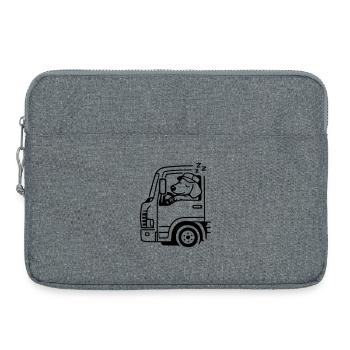 truck truck driver long-distance driver dog sleeping - Laptop bag 15" - heather grey - Front