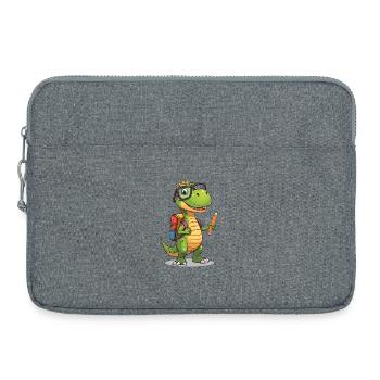 Dino Érudit au crayon - Sacoche pour ordinateur portable 15 pouces - gris chiné - Devant