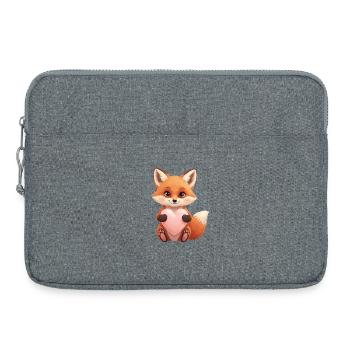 Un joli renard avec du cœur - Sacoche pour ordinateur portable 15 pouces - gris chiné - Devant