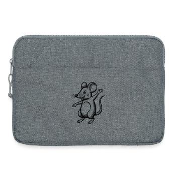 Maus Tanzen Springen Lachen Hüpfen Winken Feiern - Laptoptasche 15" - Grau meliert - Vorne