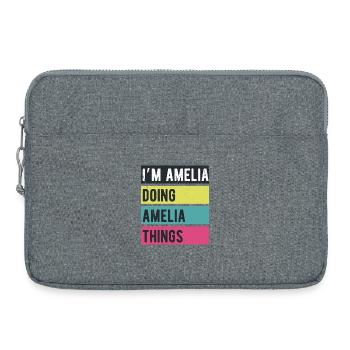 I’m Amelia Doing Amelia Things Retro Colors - Laptop bag 15" - heather grey - Front