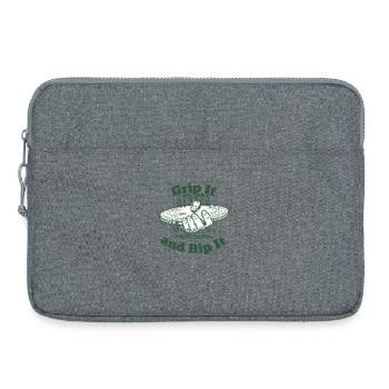 Grip It And Rip It Disc Golf Flying Disc - Laptop bag 15" - heather grey - Front
